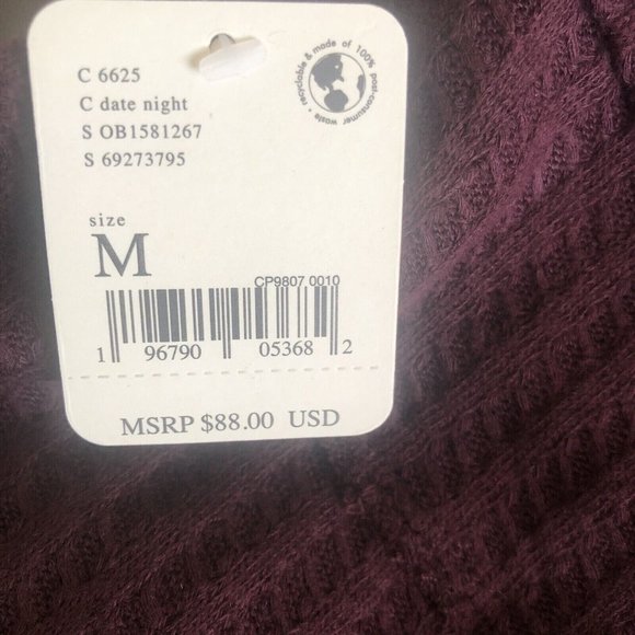 Free People NWT Juicy Long Sleeve Cowl Neck Thermal Shirt M Color: Date Night - Picture 10 of 11